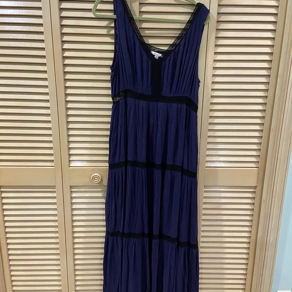 Ella Moss navy with black trim maxi dress (large) - Picture 15 of 15